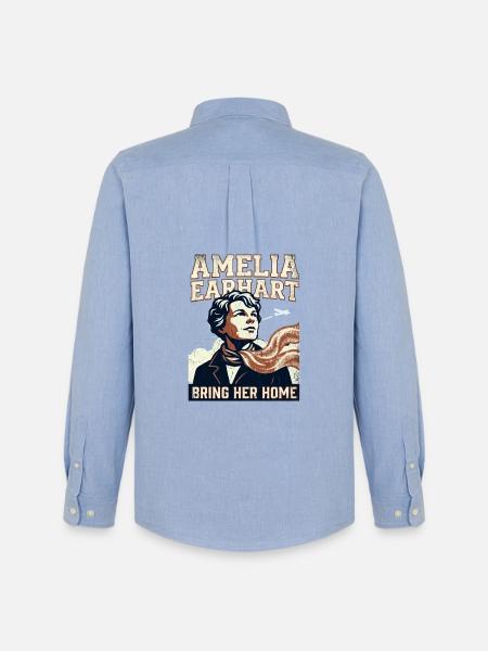 Amelia Earhart – Bring Her Home - Men's Oxford Shirt by Stanley/Stella - carolina blue