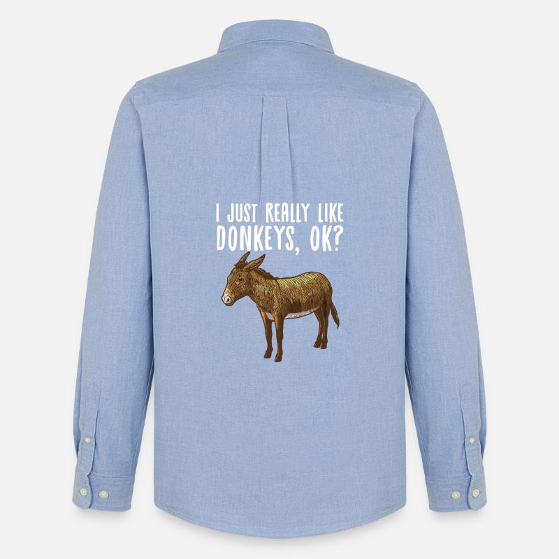 Verspieltes Esel-Grafik-Tee - Männer Oxford Hemd von Stanley/Stella - Carolina Blue