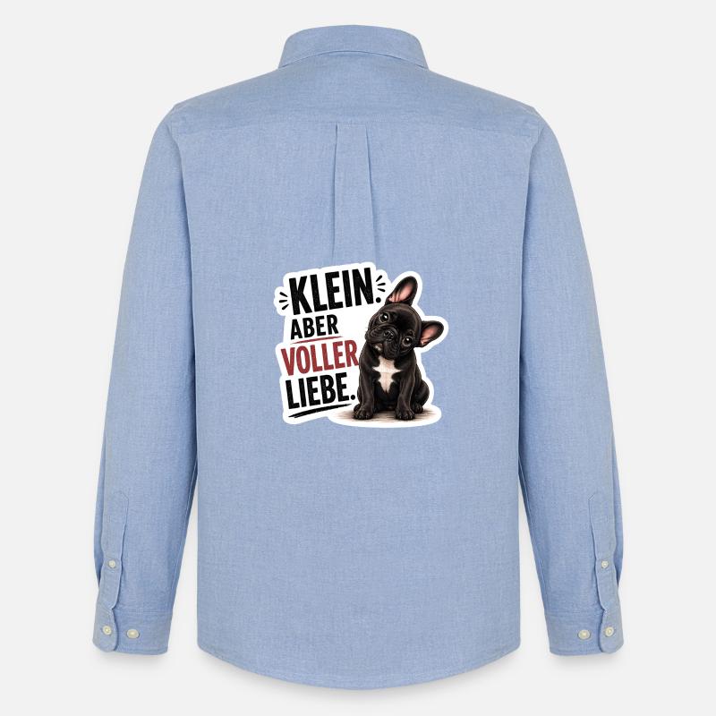 Frenchie Klein aber voller Liebe - Männer Oxford Hemd von Stanley/Stella - Carolina Blue