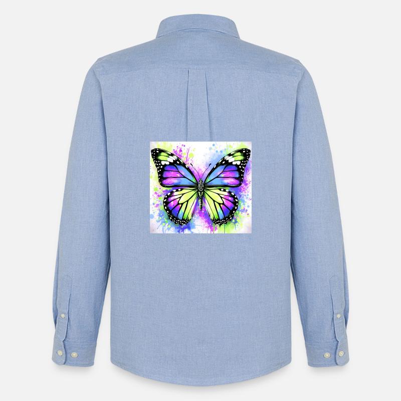Schmetterling - Männer Oxford Hemd von Stanley/Stella - Carolina Blue