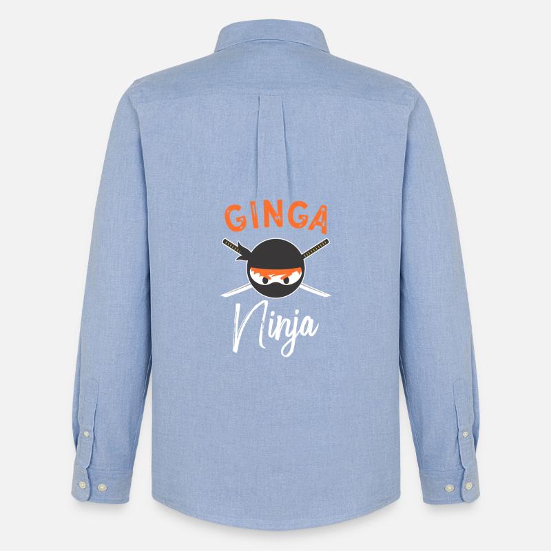 Ginga Ninja Emblem - Männer Oxford Hemd von Stanley/Stella - Carolina Blue