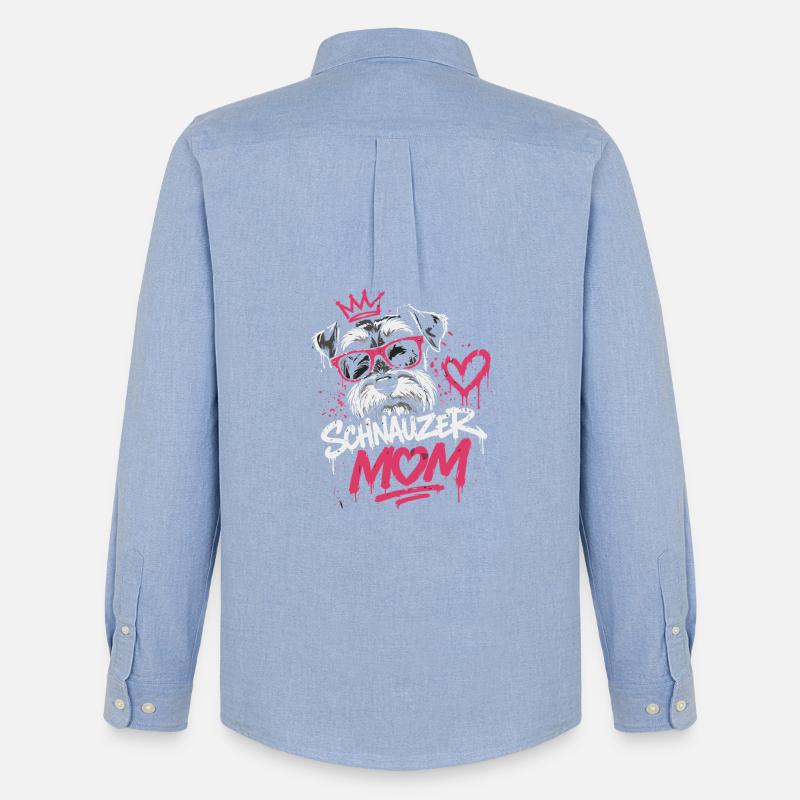 Schnauzer König Graffiti - Männer Oxford Hemd von Stanley/Stella - Carolina Blue