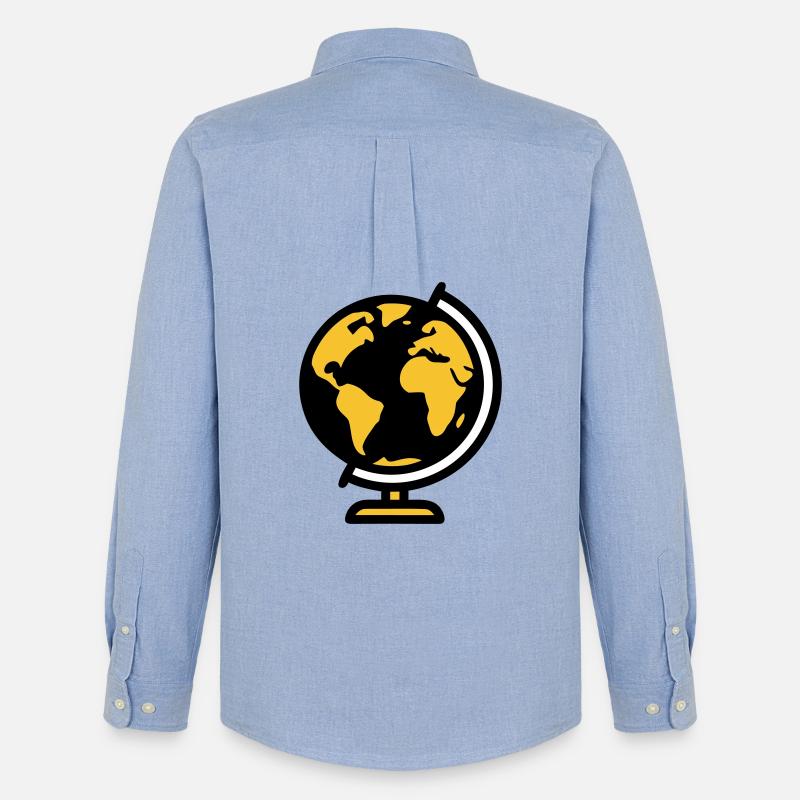 Globus Weltkugel Erde Schule - Männer Oxford Hemd von Stanley/Stella - Carolina Blue