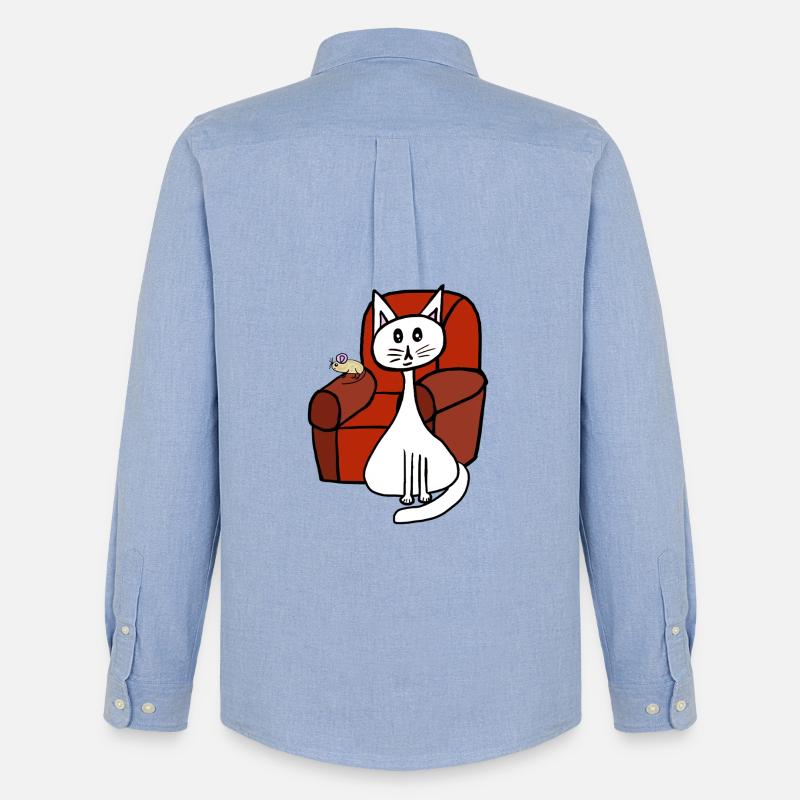 Haustiere Katze Maus Katzen Mäuse - Männer Oxford Hemd von Stanley/Stella - Carolina Blue