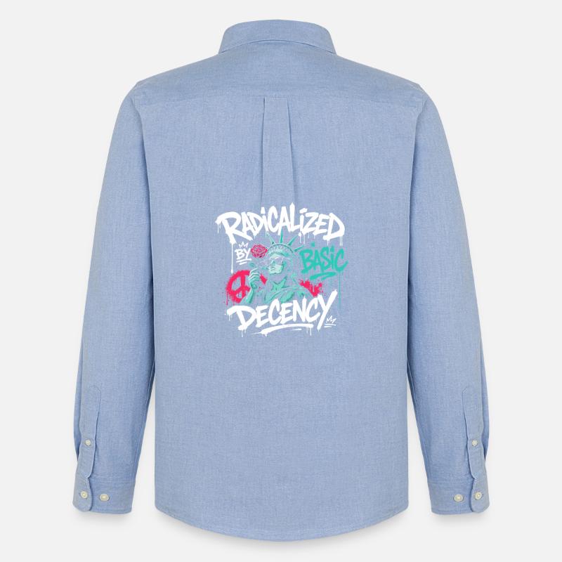 Radikalisierte Basic Decency Graffiti - Männer Oxford Hemd von Stanley/Stella - Carolina Blue