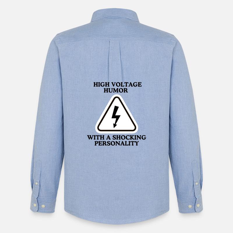 Blitzwarnung Dreieckszeichen - Männer Oxford Hemd von Stanley/Stella - Carolina Blue
