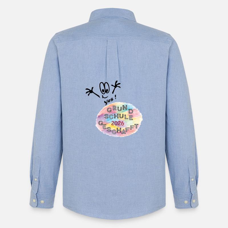 Grundschule geschafft - Männer Oxford Hemd von Stanley/Stella - Carolina Blue