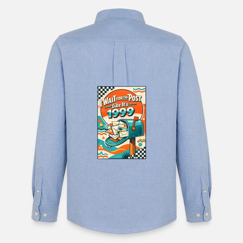 Warte auf Post | Snail Mail 1999 - Männer Oxford Hemd von Stanley/Stella - Carolina Blue