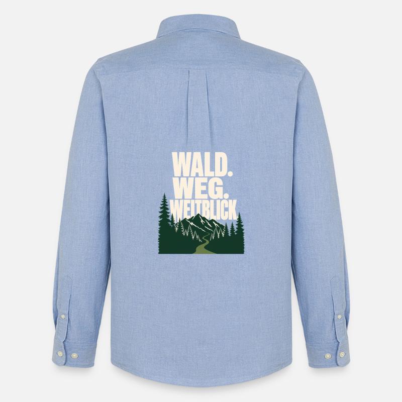 Schwarzwald Wandern, Wald. Weg. Weitblick - Männer Oxford Hemd von Stanley/Stella - Carolina Blue