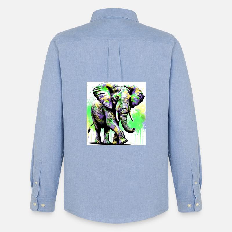 Elefant - Männer Oxford Hemd von Stanley/Stella - Carolina Blue