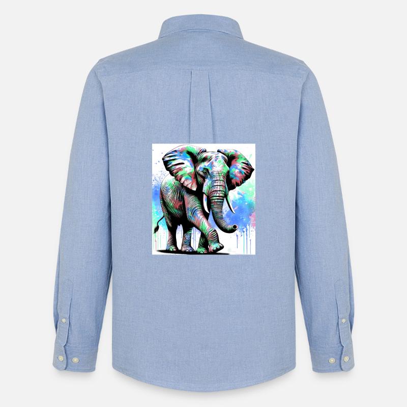 Elefant - Männer Oxford Hemd von Stanley/Stella - Carolina Blue