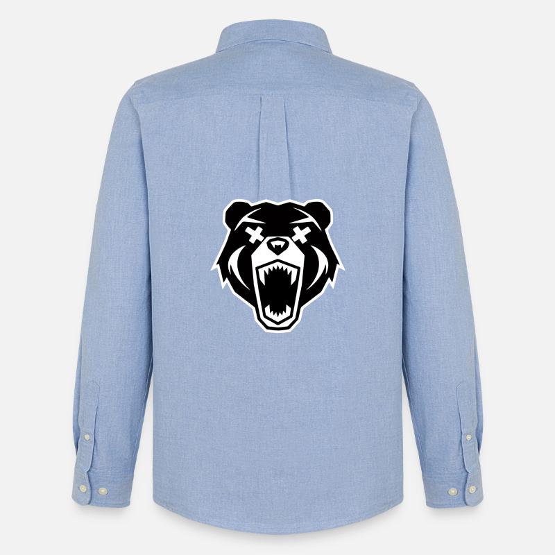 Wütender Bärenkopf - Männer Oxford Hemd von Stanley/Stella - Carolina Blue