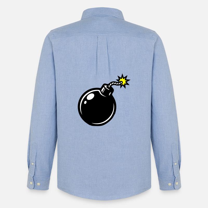 Bombe Comic - Männer Oxford Hemd von Stanley/Stella - Carolina Blue