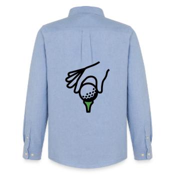 Golfball Abschlag Tee Golfsport Golfclub Golfer - Männer Oxford Hemd von Stanley/Stella - Carolina Blue - Hinten - AI Model Male 185 dark (185cm)