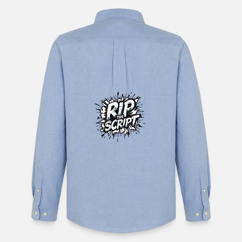 Rip the Script Burst - Männer Oxford Hemd von Stanley/Stella - Carolina Blue
