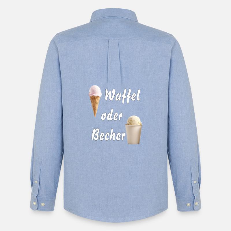EIS WAFFEL ODER BECHER - Männer Oxford Hemd von Stanley/Stella - Carolina Blue