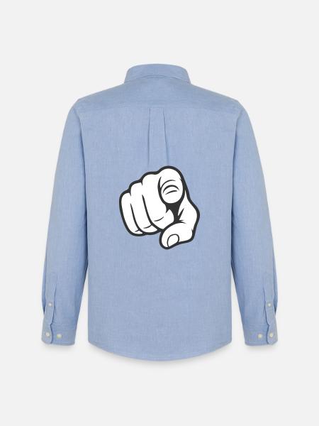 Pointing Finger You Gesture Sticker Design - Men's Oxford Shirt by Stanley/Stella - carolina blue
