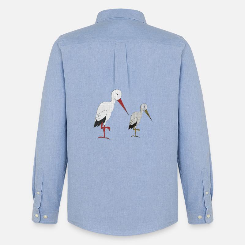 storch mit kind - Männer Oxford Hemd von Stanley/Stella - Carolina Blue