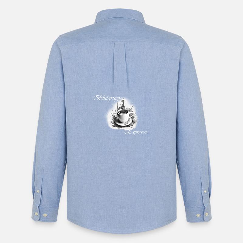 Blutgruppe espresso 2 weiß - Männer Oxford Hemd von Stanley/Stella - Carolina Blue