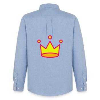 Crown Icon - Men's Oxford Shirt by Stanley/Stella - carolina blue - Back - AI Model Male 185 dark (185cm)