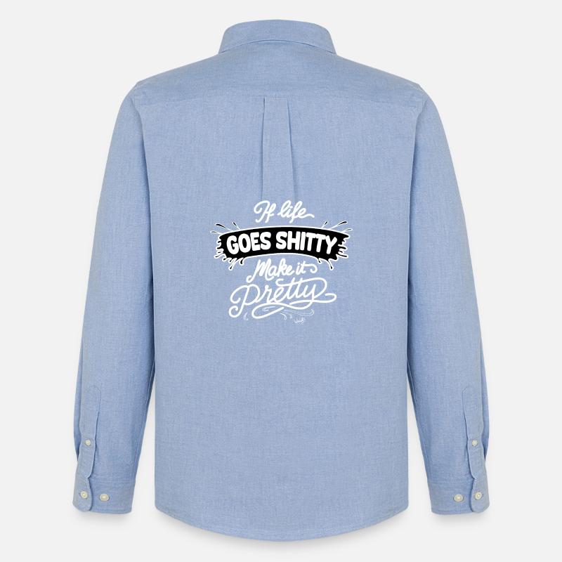 Life Goes Shitty Make It Pretty - Männer Oxford Hemd von Stanley/Stella - Carolina Blue
