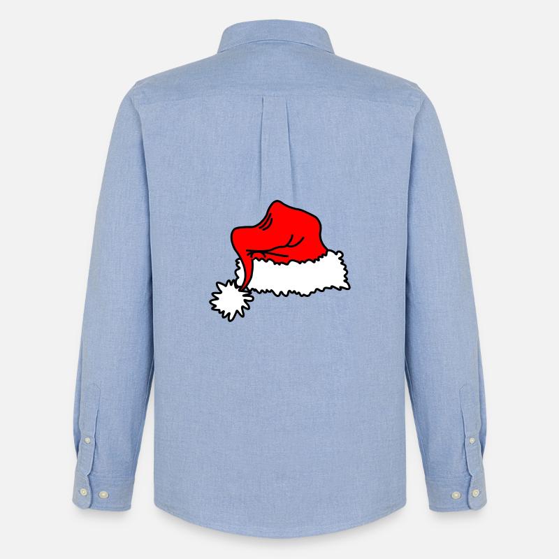 Rote Weihnachtsmütze - Männer Oxford Hemd von Stanley/Stella - Carolina Blue