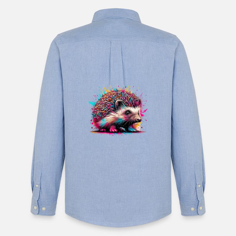 Igel - Männer Oxford Hemd von Stanley/Stella - Carolina Blue