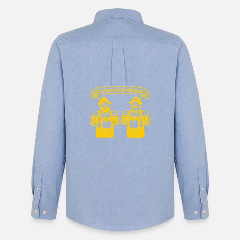 Bier männer - Ein Prosit der Gemütlichkeit - Männer Oxford Hemd von Stanley/Stella - Carolina Blue