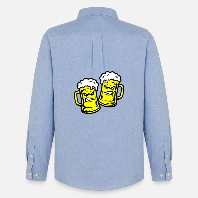 Bier Comic Bierglas - Männer Oxford Hemd von Stanley/Stella - Carolina Blue