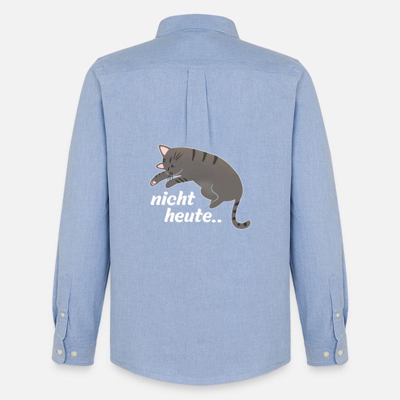 Nicht heute Katze - Männer Oxford Hemd von Stanley/Stella - Carolina Blue