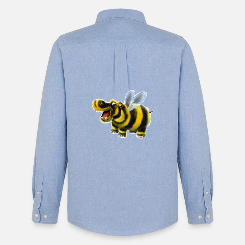 Das Hummel-Nilpferd - Männer Oxford Hemd von Stanley/Stella - Carolina Blue