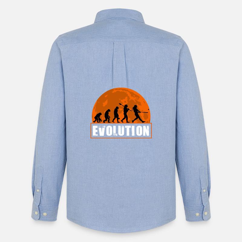 Baseball-Softball-Evolution Lustige Spieler-Geschenkkunst - Männer Oxford Hemd von Stanley/Stella - Carolina Blue