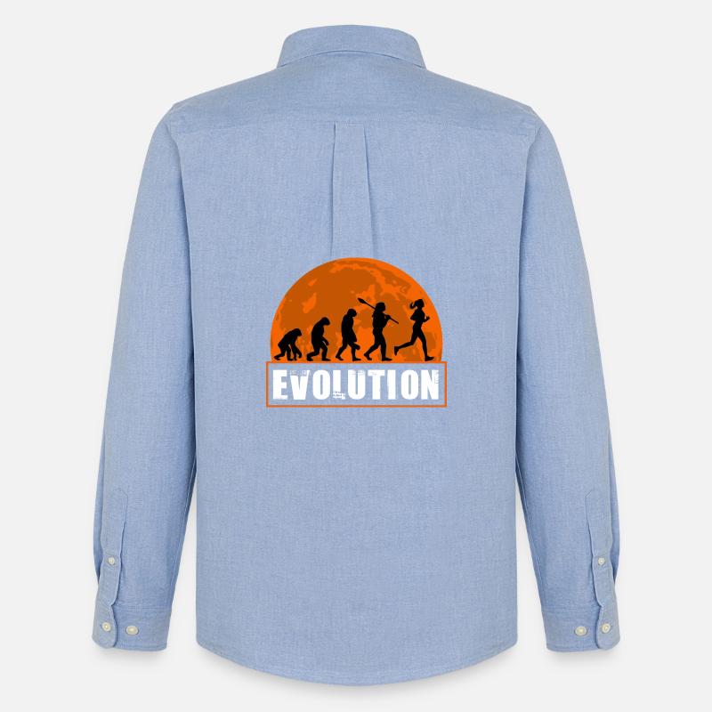 Running Evolution Running Girl Marathon Runner - Männer Oxford Hemd von Stanley/Stella - Carolina Blue