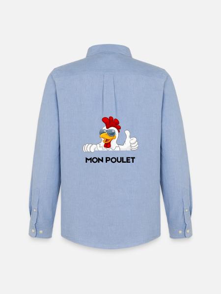 Cool rooster in sunglasses - Men's Oxford Shirt by Stanley/Stella - carolina blue