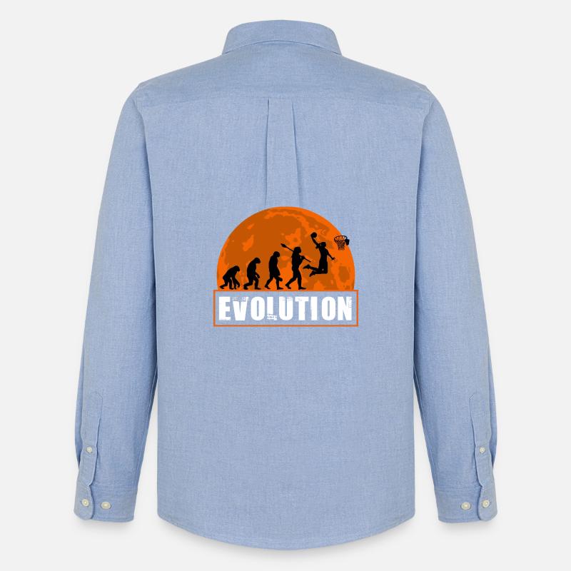 Basketball Evolution Player Dunking Silhouette - Men's Oxford Shirt by Stanley/Stella - carolina blue