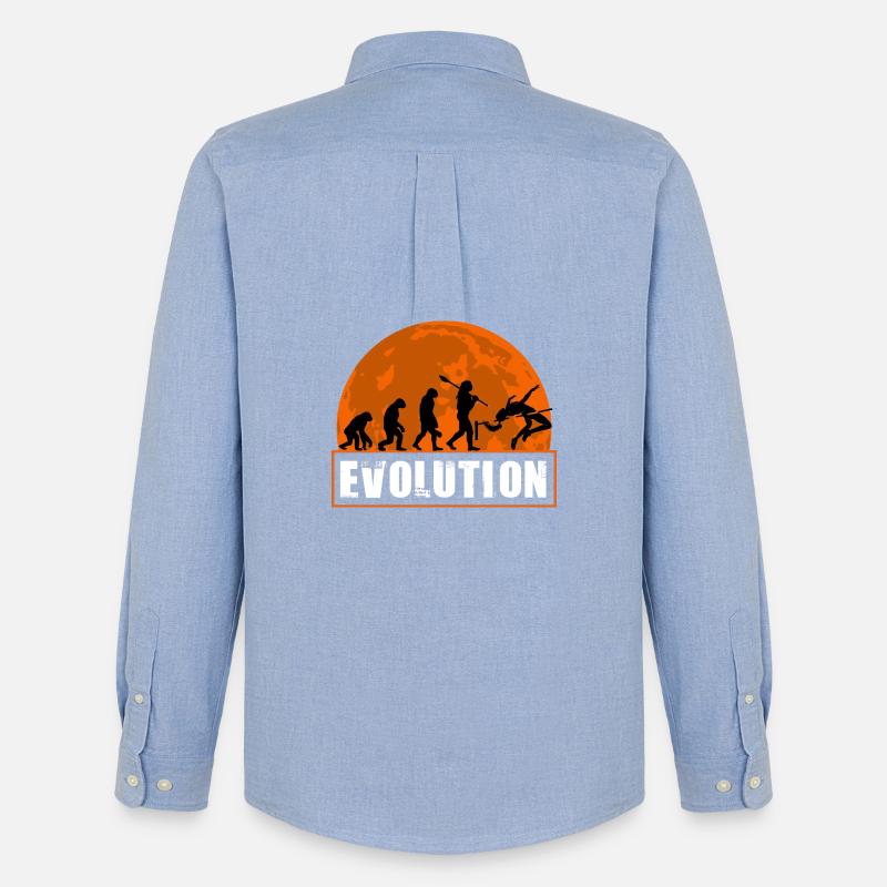 High Jumping Evolution Retro Athlete Silhouette - Männer Oxford Hemd von Stanley/Stella - Carolina Blue