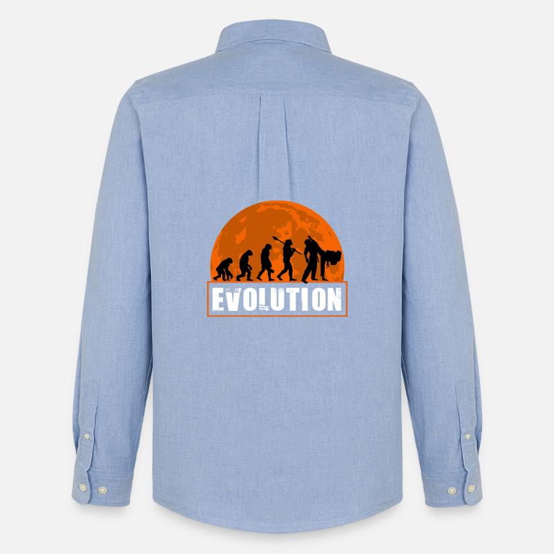 Judo Evolution Martial Arts Sonnenuntergangs-Silhouette - Männer Oxford Hemd von Stanley/Stella - Carolina Blue