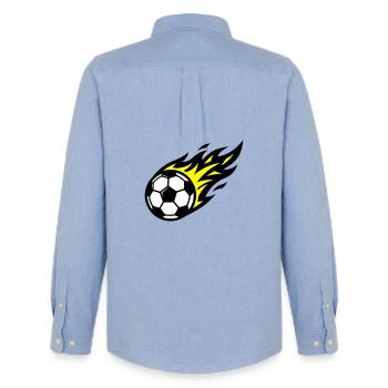 Soccer Flame Ball - Men's Oxford Shirt by Stanley/Stella - carolina blue - Back - AI Model Male 185 dark (185cm)