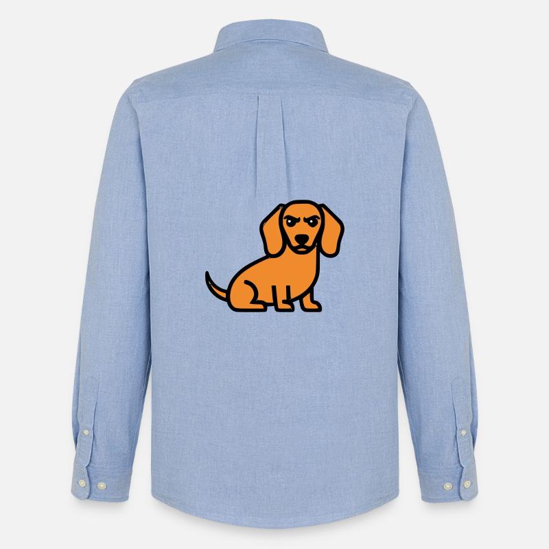 Dackel Hund Braun Comic - Männer Oxford Hemd von Stanley/Stella - Carolina Blue