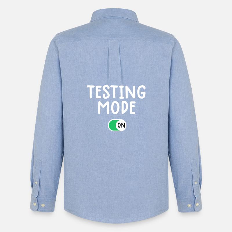 Testing Mode On Graphic Tee - Men's Oxford Shirt by Stanley/Stella - carolina blue