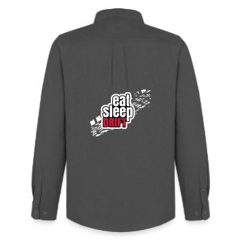 Eat Sleep Drift - Men's Oxford Shirt by Stanley/Stella - anthracite - Back - AI Model Male 185 dark (185cm)