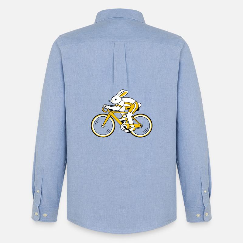 Hase auf einem Rennrad - Männer Oxford Hemd von Stanley/Stella - Carolina Blue