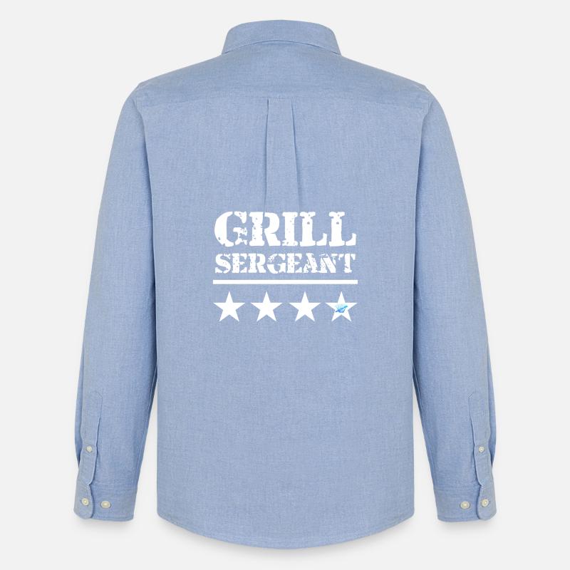 Grill Sergeant - BBQ King - Männer Oxford Hemd von Stanley/Stella - Carolina Blue