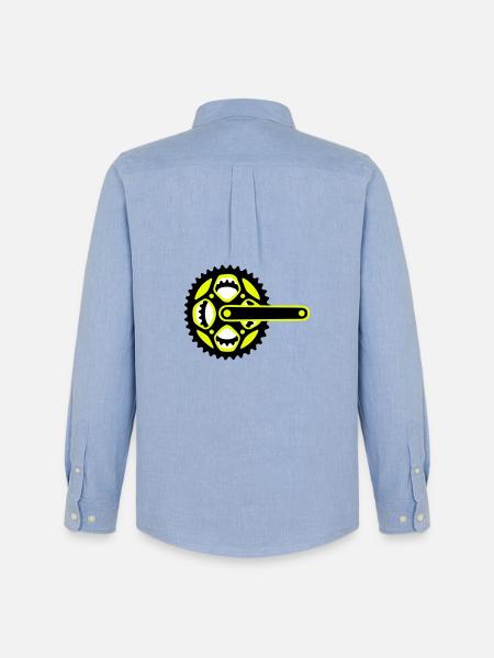 Bicycle Chainring Icon - Men's Oxford Shirt by Stanley/Stella - carolina blue
