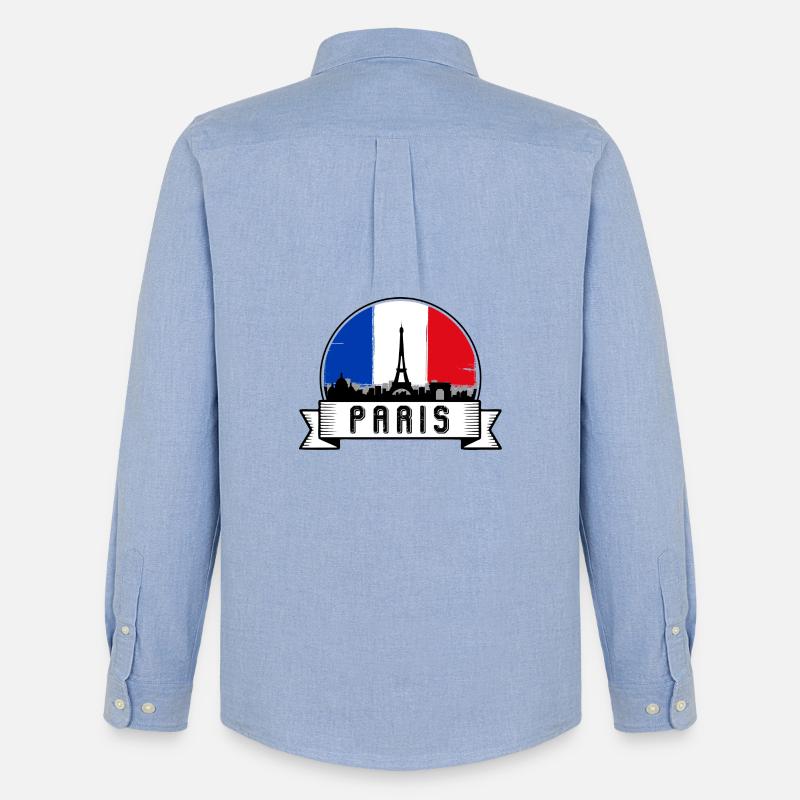 Emblem der Pariser Skyline - Männer Oxford Hemd von Stanley/Stella - Carolina Blue