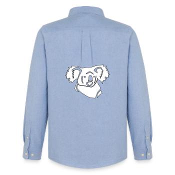 Koala Linienkunst - Männer Oxford Hemd von Stanley/Stella - Carolina Blue - Hinten - AI Model Male 185 dark (185cm)