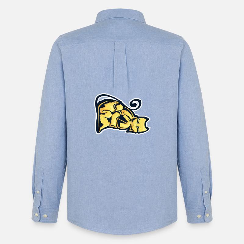 Fisch, ein gezogenes Wort - Männer Oxford Hemd von Stanley/Stella - Carolina Blue