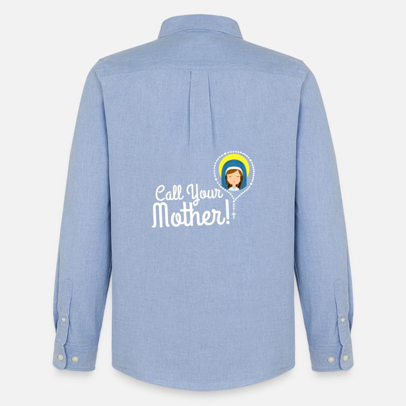 Nenne deine Mutter Illustration Tee - Männer Oxford Hemd von Stanley/Stella - Carolina Blue