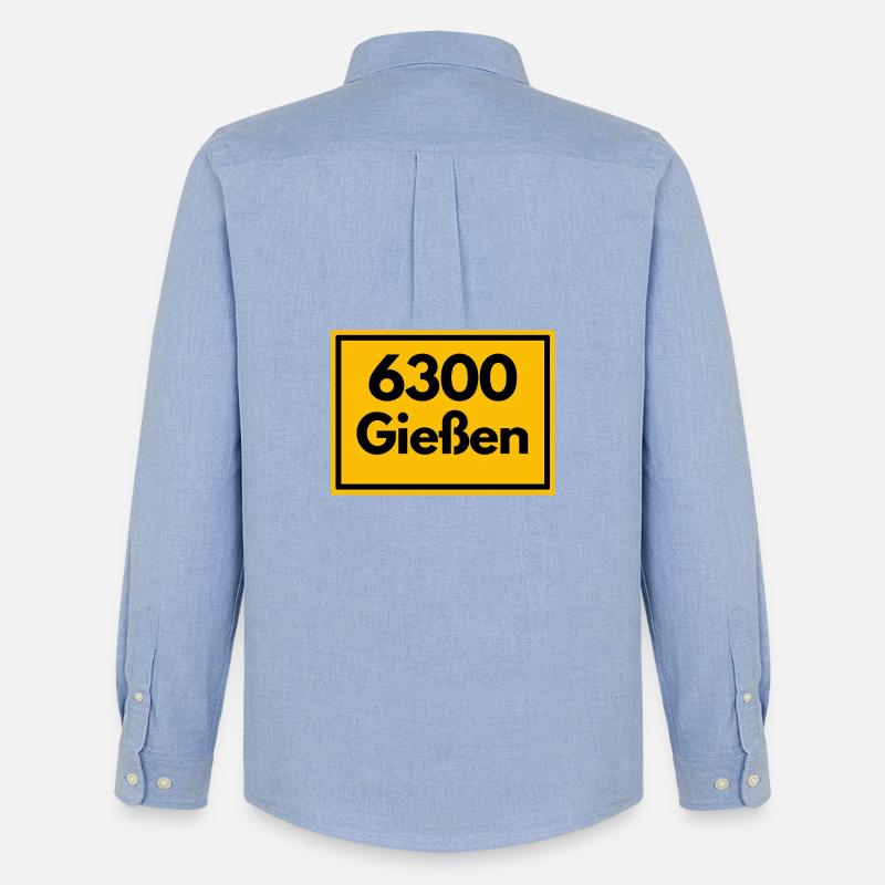 ANCIEN CODE POSTAL RETRO 6300 GIESSEN - Chemise Oxford homme Stanley/Stella - carolina blue
