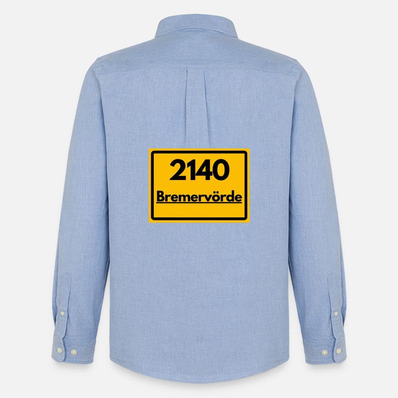 OLD POSTCODE POSTCODE RETRO 2140 BREMERVÖRDE - Men's Oxford Shirt by Stanley/Stella - carolina blue
